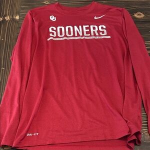 Nike Red Sooners Dri-FIT Long Sleeve Shirt